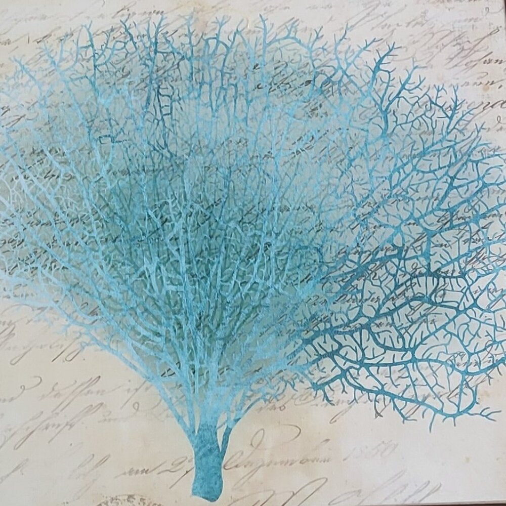 3 Pieces Coastal Decor Sea Fan Canvas Wall Art Set Modern Home Decoration